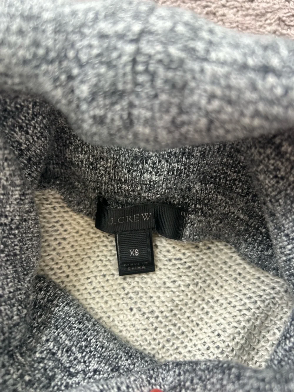 J. Crew Marled Gray Turtleneck Sweater Cozy Knit Ribbed Trim Neutral Size XS